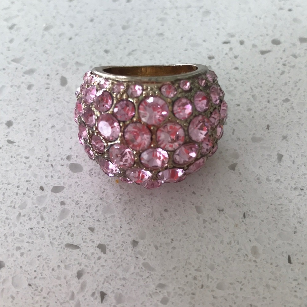 Pink rhinestone Statement Ring